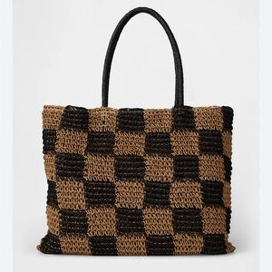NWT GAP Viral Gingham Straw Woven Tote Bag - SOLD OUT ONLINE